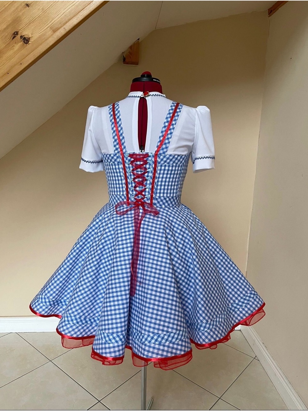 Custom Dorothy Wizard of Oz Costume Dress Adult M Gingham Cosplay Dance Costume - Picture 5 of 7
